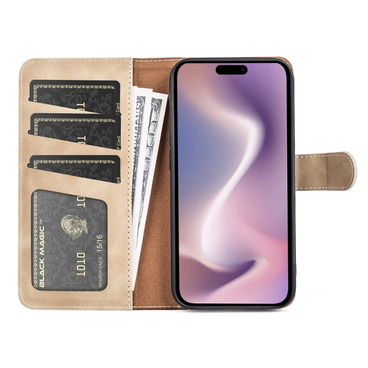 For iPhone 16 Plus Stitching Horizontal Flip Leather Phone Case