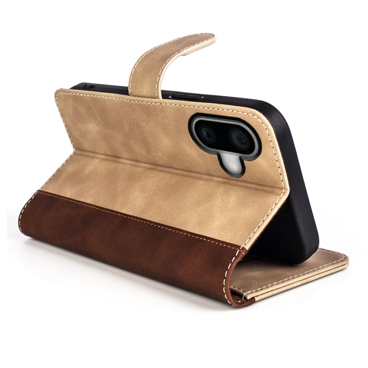 For iPhone 16 Plus Stitching Horizontal Flip Leather Phone Case