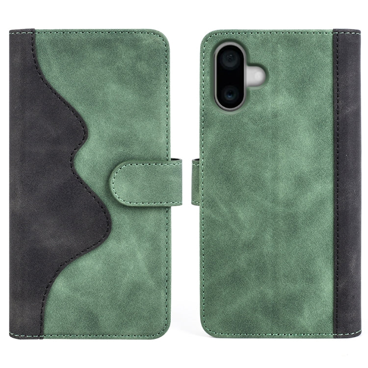 For iPhone 16 Plus Stitching Horizontal Flip Leather Phone Case