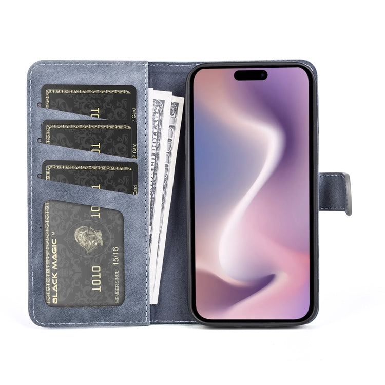 For iPhone 16 Plus Stitching Horizontal Flip Leather Phone Case