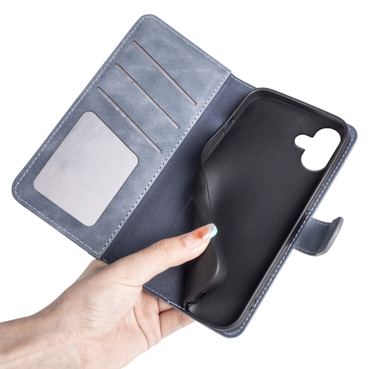 For iPhone 16 Plus Stitching Horizontal Flip Leather Phone Case