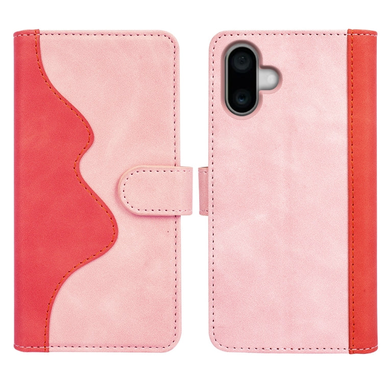 For iPhone 16 Plus Stitching Horizontal Flip Leather Phone Case