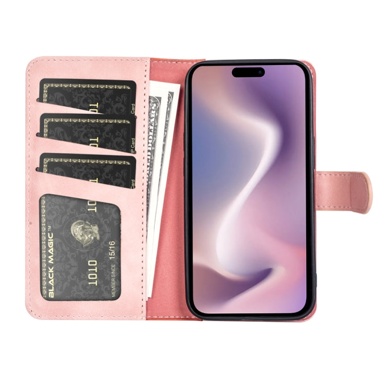 For iPhone 16 Plus Stitching Horizontal Flip Leather Phone Case