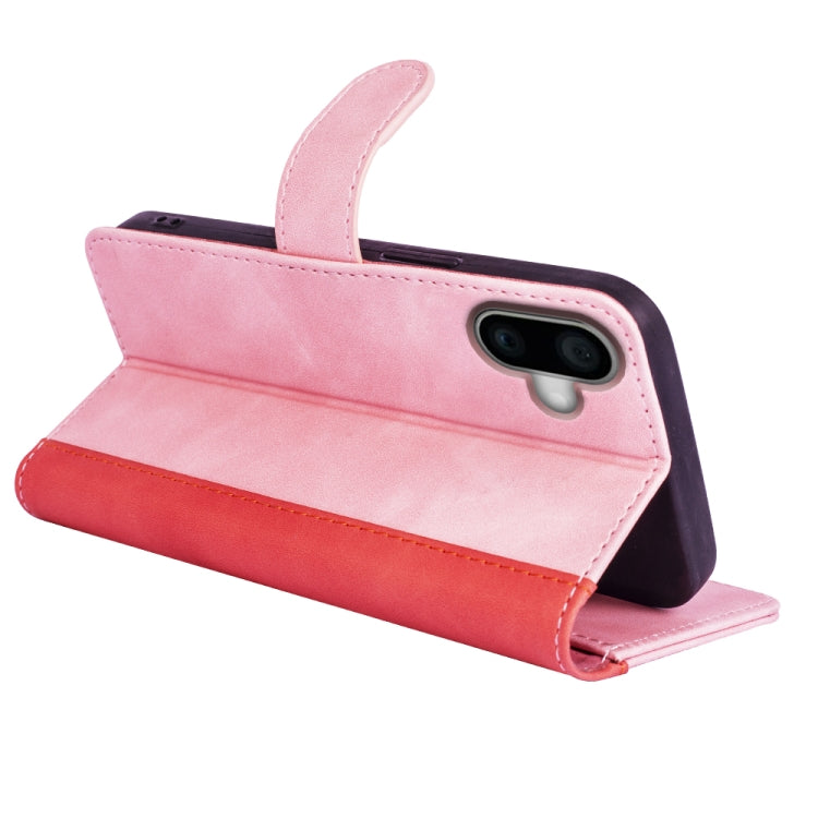 For iPhone 16 Plus Stitching Horizontal Flip Leather Phone Case