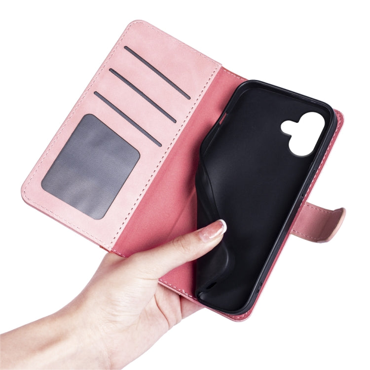 For iPhone 16 Plus Stitching Horizontal Flip Leather Phone Case