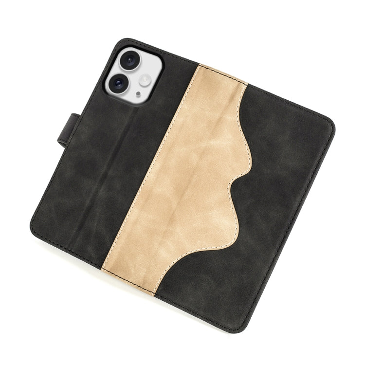 For iPhone 16 Pro Stitching Horizontal Flip Leather Phone Case