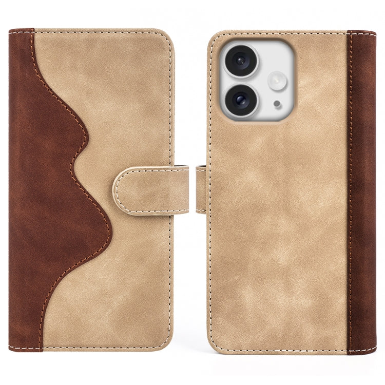 For iPhone 16 Pro Stitching Horizontal Flip Leather Phone Case