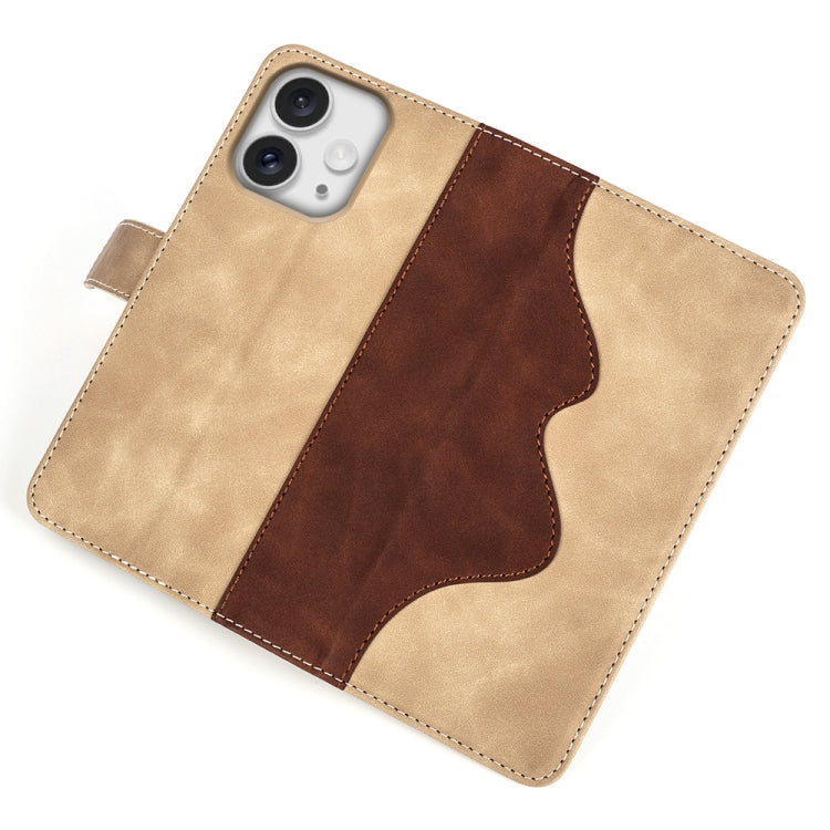 For iPhone 16 Pro Stitching Horizontal Flip Leather Phone Case