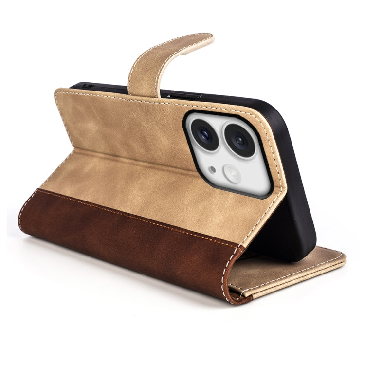 For iPhone 16 Pro Stitching Horizontal Flip Leather Phone Case