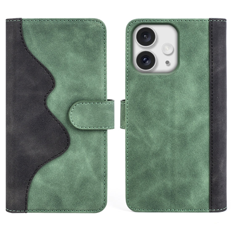 For iPhone 16 Pro Stitching Horizontal Flip Leather Phone Case