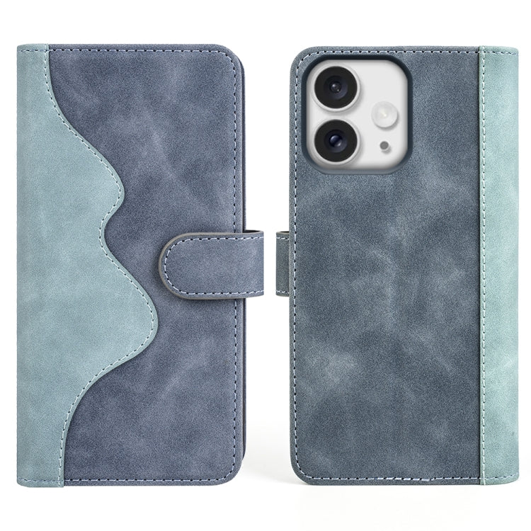 For iPhone 16 Pro Stitching Horizontal Flip Leather Phone Case