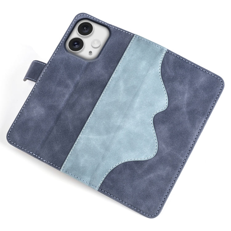 For iPhone 16 Pro Stitching Horizontal Flip Leather Phone Case