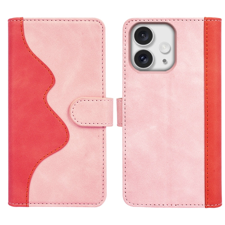 For iPhone 16 Pro Stitching Horizontal Flip Leather Phone Case