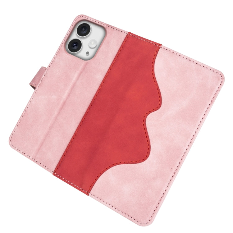 For iPhone 16 Pro Stitching Horizontal Flip Leather Phone Case