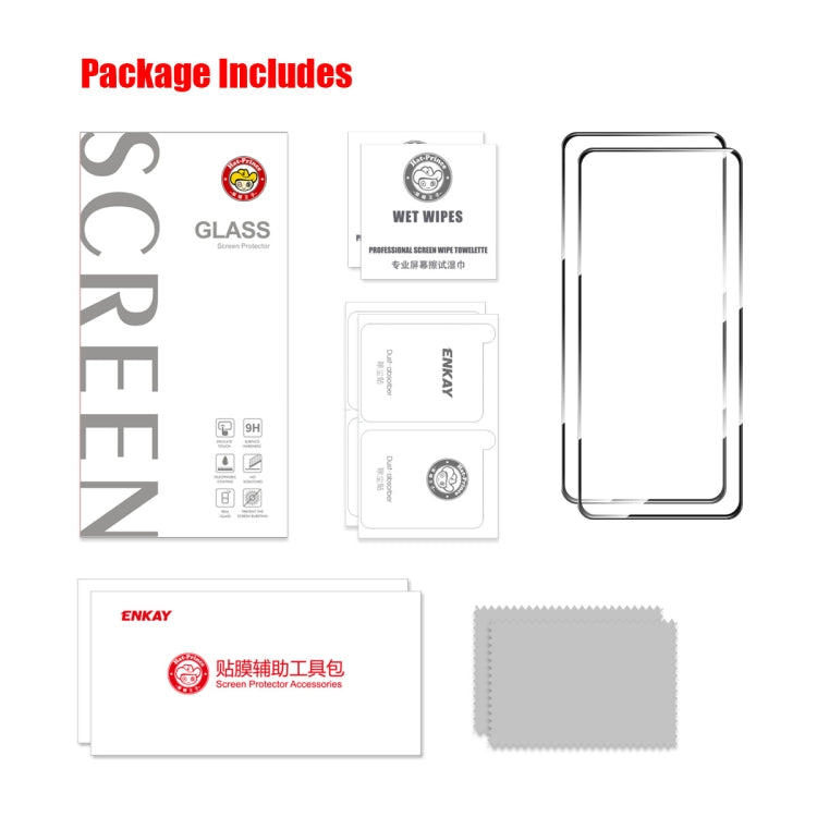 For Redmi K70 Ultra 2pcs ENKAY Hat-Prince Full Glue High Aluminum-silicon Tempered Glass Film