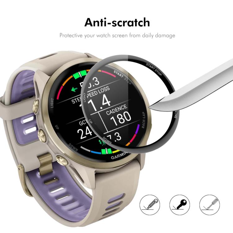 For Garmin Forerunner 570 47mm ENKAY 3D Full Coverage Soft PC Edge PMMA HD Screen Protector Film