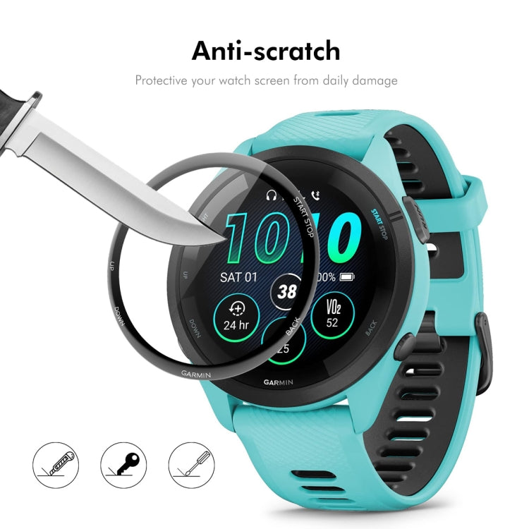 For Garmin Forerunner 265 2pcs ENKAY 3D Full Coverage Soft PC Edge PMMA HD Screen Protector Film