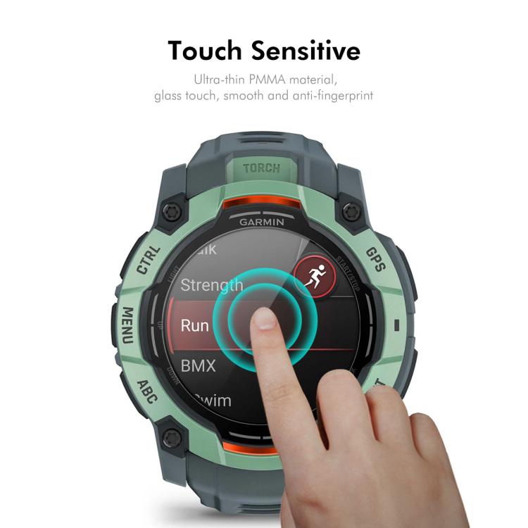 For Garmin Instinct 3 AMOLED / Solar 50mm 2pcs ENKAY 3D Full Coverage Soft PC Edge PMMA HD Screen Protector Film