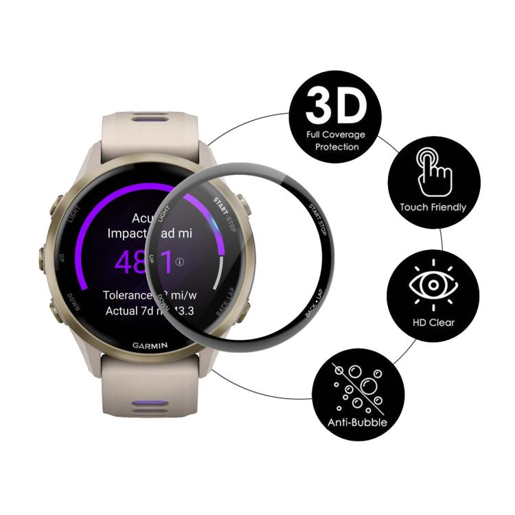 For Garmin Forerunner 570 47mm 2pcs ENKAY 3D Full Coverage Soft PC Edge PMMA HD Screen Protector Film