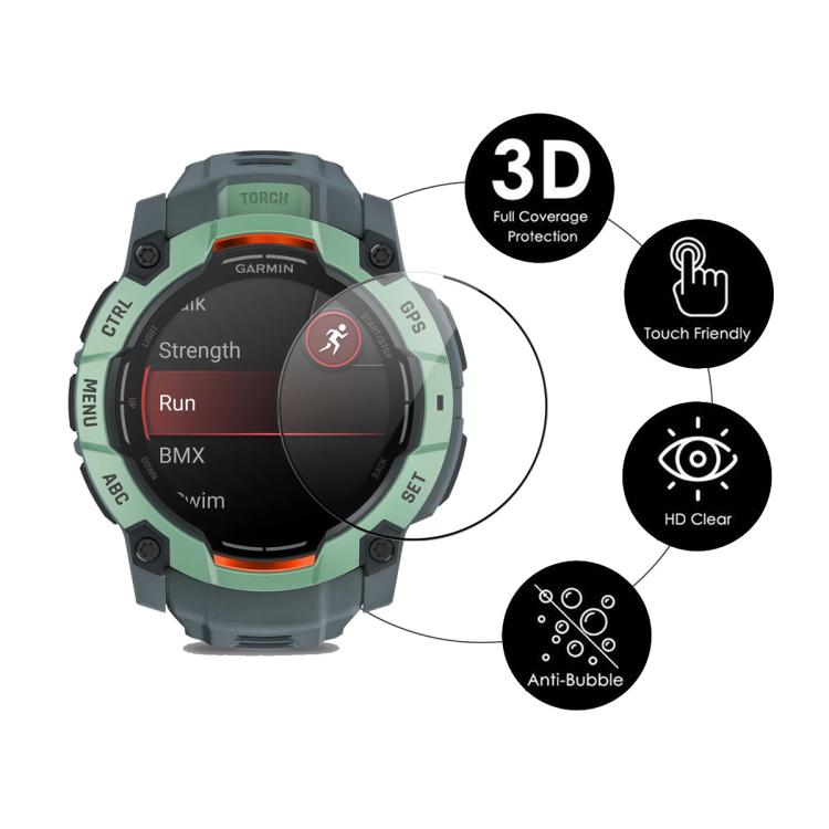 For Garmin Instinct 3 AMOLED / Solar 50mm 5pcs ENKAY 3D Full Coverage Soft PC Edge PMMA HD Screen Protector Film