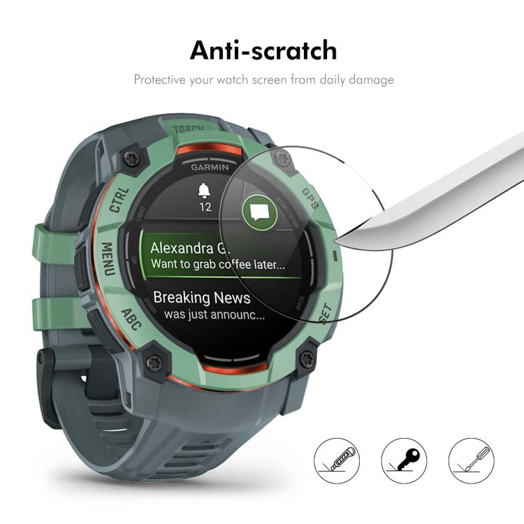 For Garmin Instinct 3 AMOLED / Solar 50mm 5pcs ENKAY 3D Full Coverage Soft PC Edge PMMA HD Screen Protector Film