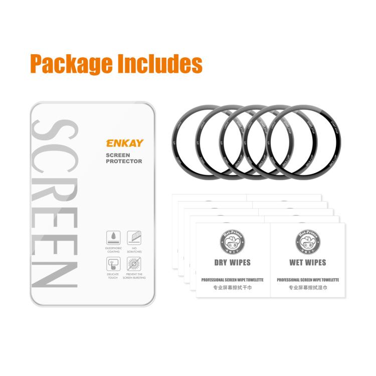For Garmin Forerunner 570 47mm 5pcs ENKAY 3D Full Coverage Soft PC Edge PMMA HD Screen Protector Film
