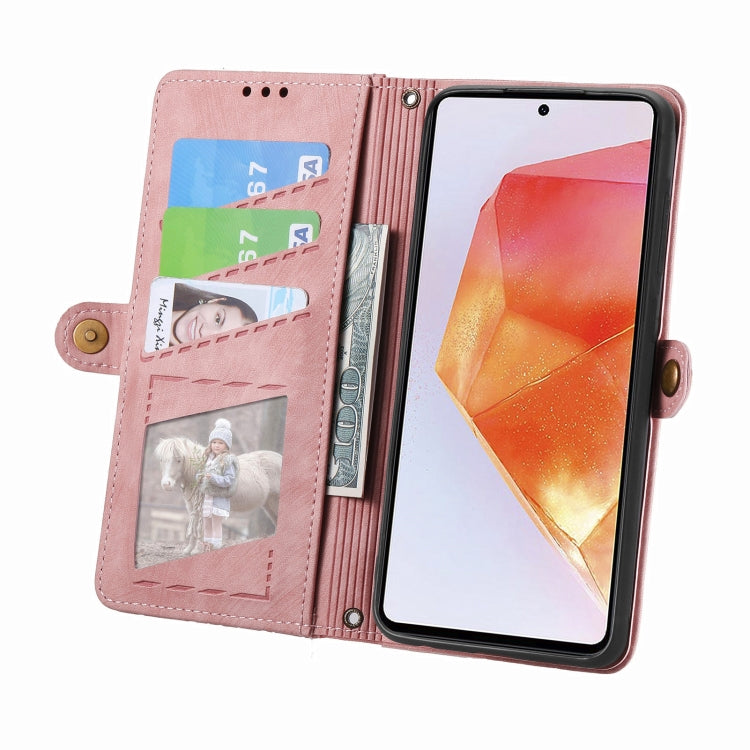 For Samsung Galaxy C55 Geometric Zipper Wallet Side Buckle Leather Phone Case