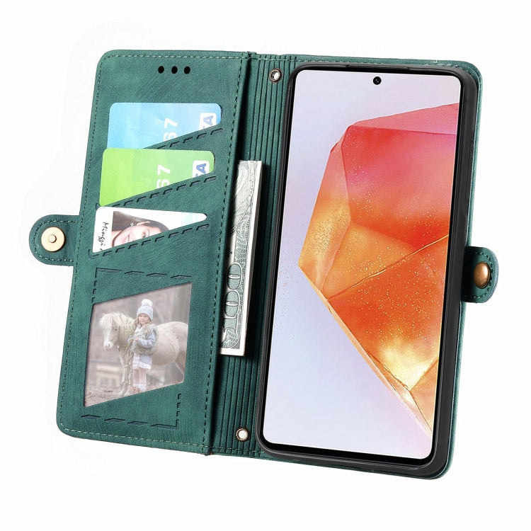 For Samsung Galaxy C55 Geometric Zipper Wallet Side Buckle Leather Phone Case