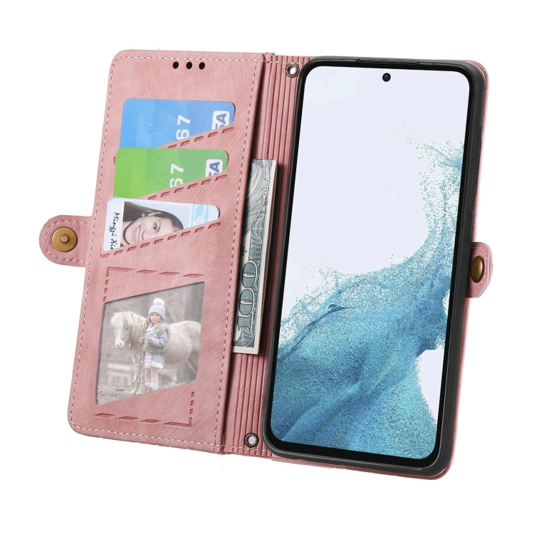 For Samsung Galaxy A36 5G Geometric Zipper Wallet Side Buckle Leather Phone Case