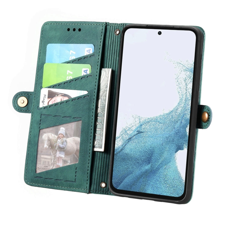 For Samsung Galaxy A36 5G Geometric Zipper Wallet Side Buckle Leather Phone Case