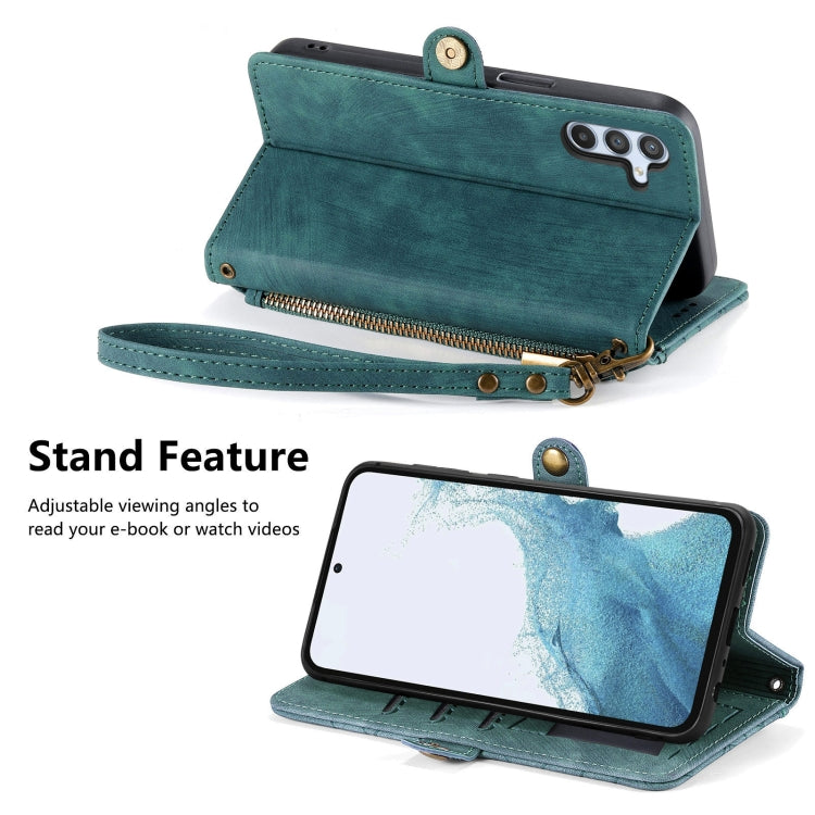 For Samsung Galaxy A36 5G Geometric Zipper Wallet Side Buckle Leather Phone Case