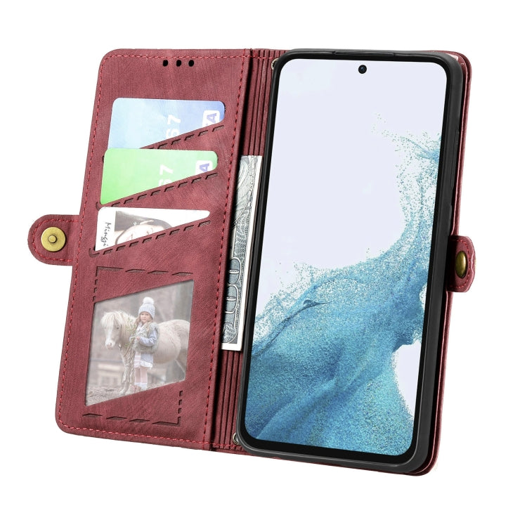 For Samsung Galaxy A36 5G Geometric Zipper Wallet Side Buckle Leather Phone Case