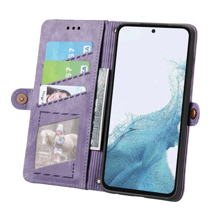 For Samsung Galaxy A36 5G Geometric Zipper Wallet Side Buckle Leather Phone Case