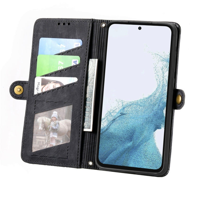 For Samsung Galaxy A36 5G Geometric Zipper Wallet Side Buckle Leather Phone Case