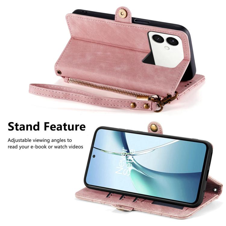 For Samsung Galaxy S26 Edge 5G Geometric Zipper Wallet Side Buckle Leather Phone Case