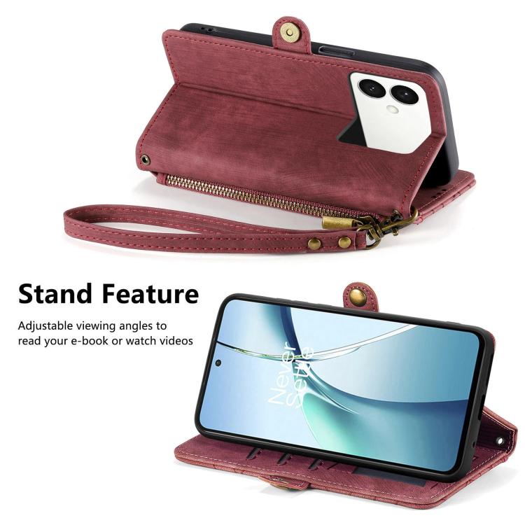 For Samsung Galaxy S26 Edge 5G Geometric Zipper Wallet Side Buckle Leather Phone Case