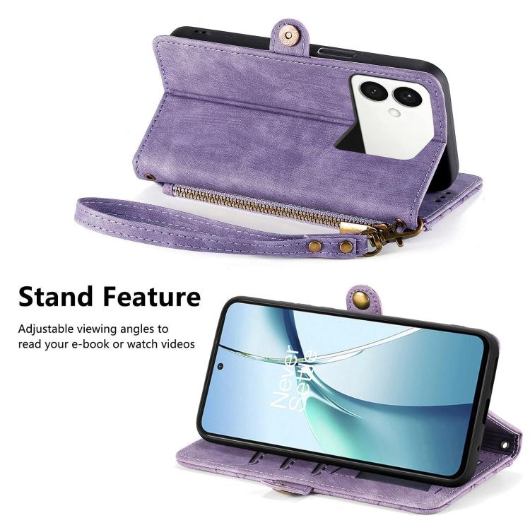 For Samsung Galaxy S26 Edge 5G Geometric Zipper Wallet Side Buckle Leather Phone Case