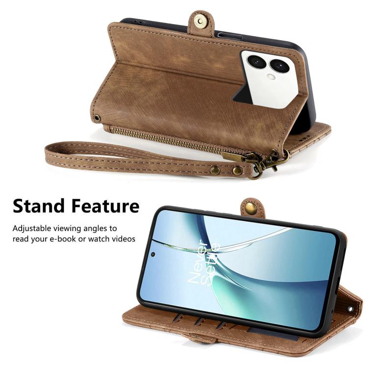 For Samsung Galaxy S26 Edge 5G Geometric Zipper Wallet Side Buckle Leather Phone Case
