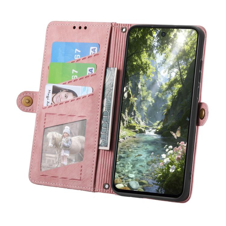 For Samsung Galaxy A37 5G Geometric Zipper Wallet Side Buckle Leather Phone Case