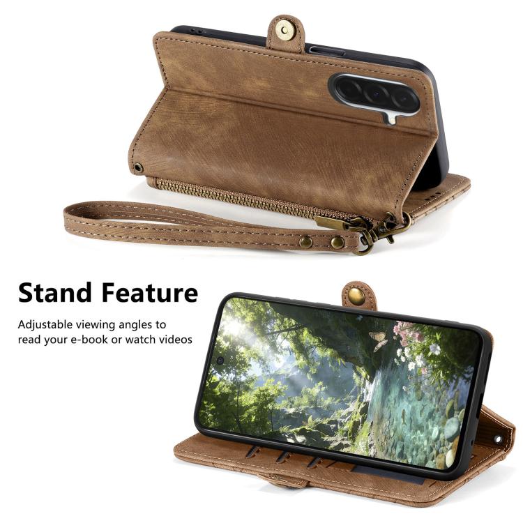 For Samsung Galaxy A37 5G Geometric Zipper Wallet Side Buckle Leather Phone Case
