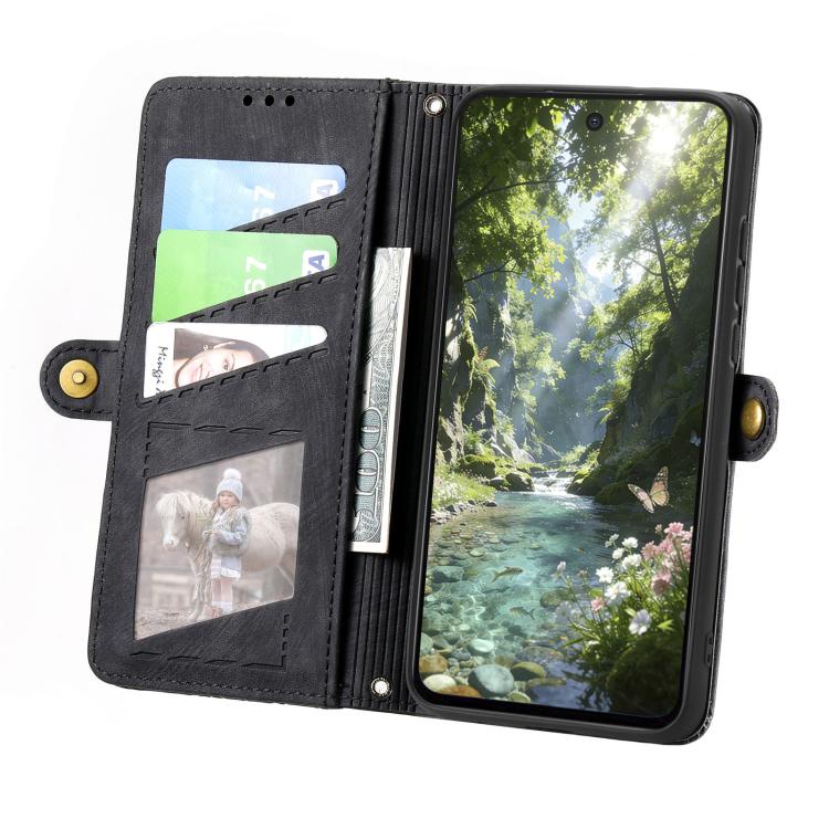 For Samsung Galaxy A37 5G Geometric Zipper Wallet Side Buckle Leather Phone Case