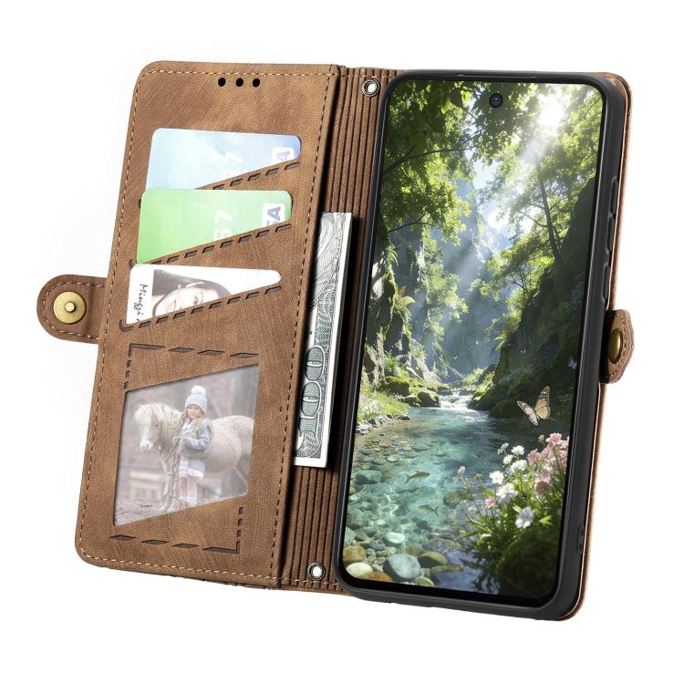 For Samsung Galaxy A56 5G Geometric Zipper Wallet Side Buckle Leather Phone Case