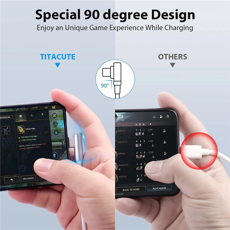 5pcs XJ-94 1m USB to Type-C Elbow Fast Charging Data Cable for Samsung and Other Phone(Black)