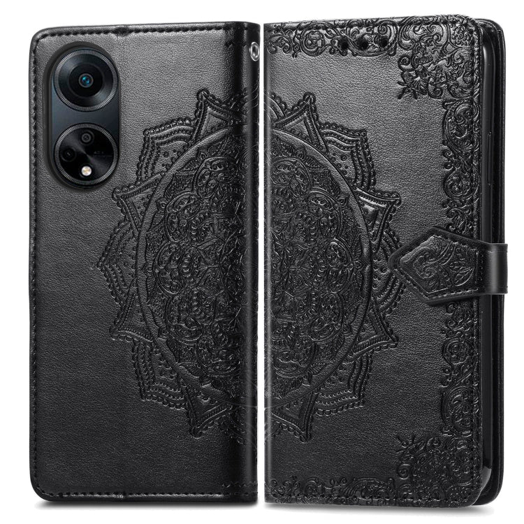 For OPPO A 98 Mandala Flower Embossed Leather Phone Case