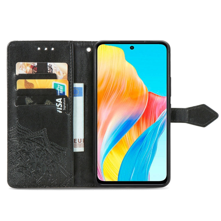 For OPPO A 98 Mandala Flower Embossed Leather Phone Case