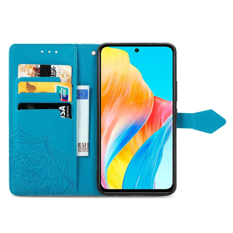 For OPPO A 98 Mandala Flower Embossed Leather Phone Case