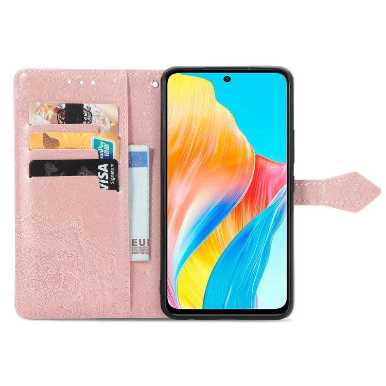 For OPPO A 98 Mandala Flower Embossed Leather Phone Case