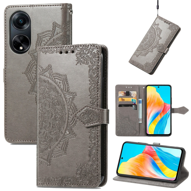 For OPPO A 98 Mandala Flower Embossed Leather Phone Case