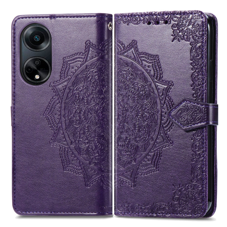 For OPPO A 98 Mandala Flower Embossed Leather Phone Case