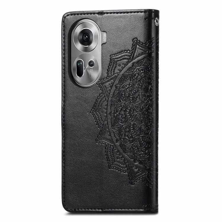 For OPPO Reno11 EU Mandala Flower Embossed Leather Phone Case